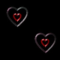 double hearts on black