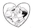 Couple kissing inside a heart