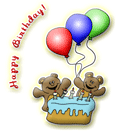Happy Birthday Bears with Balloons
