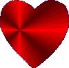 Glowing red heart