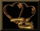 gold hearts on black