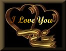 gold hearts on black, I Love You